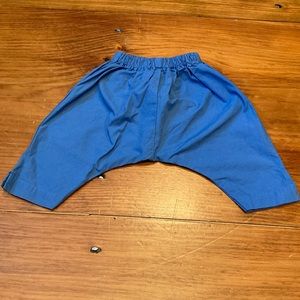 SCKOON 0-6M Boys Organic Solid Blue Harem Pants